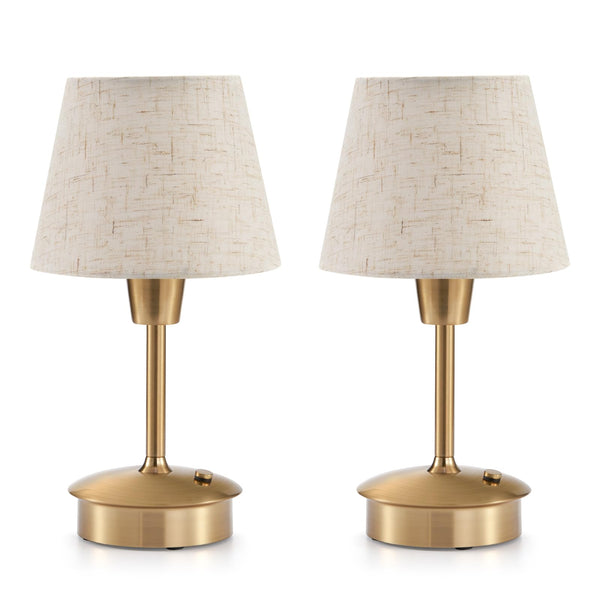 2 Pack Small Cordless Table Lamp for Restaurant Dinner Table, 5200mAh Battery Operated Lamps, Rechargeable Portable Dimmable Touch Bedside Night Light for Side End Table Dining Room Patio Outdoor