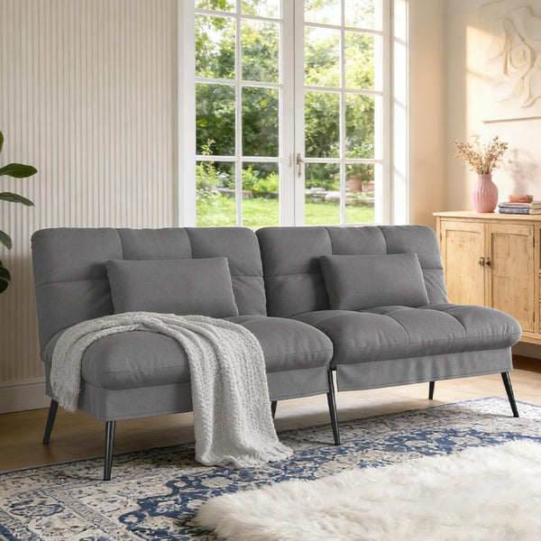 Convertible Futon Sofa Bed with Adjustable Backrest