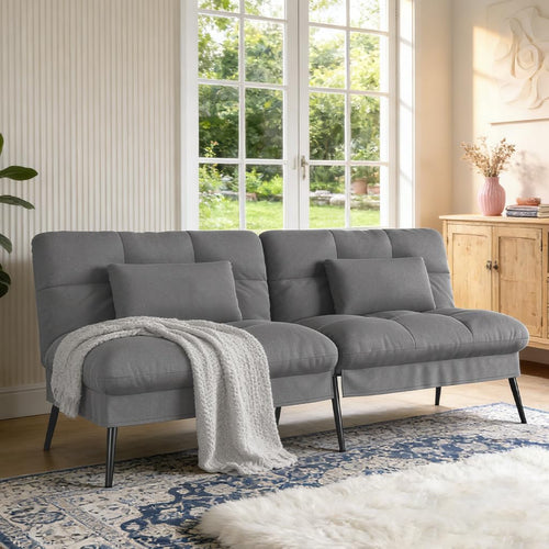 Convertible Futon Sofa Bed with Adjustable Backrest