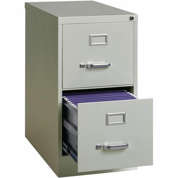 2-Drawer Steel Vertical File Cabinet with Lock – Light Gray