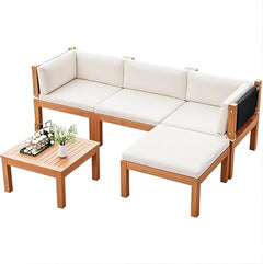 Acacia Wood Outdoor Sectional Sofa Set with Coffee Table