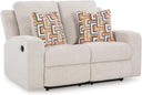 Reclining Sofa Set with Tufted Back & Pull Tab — Polyester Upholstery
