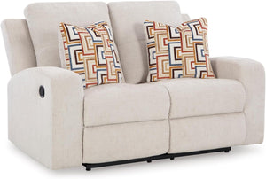 Reclining Sofa Set with Tufted Back & Pull Tab — Polyester Upholstery