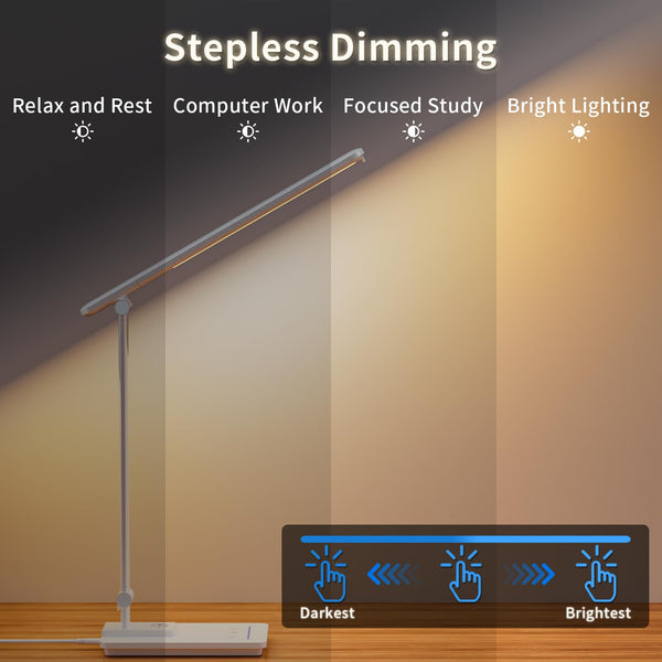 LED Desk Lamp with USB Port & Touch Control