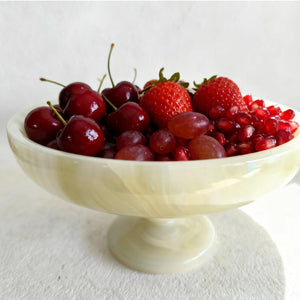 Jade Onyx Decorative Bowl with Raised Feet