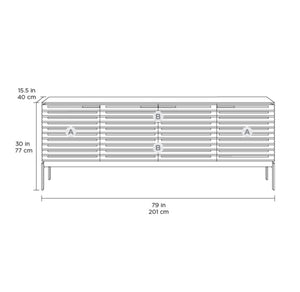 79" Modern TV Stand with Soundbar Shelf, Tempered Glass Top & Cable Management – Fits TVs up to 80"
