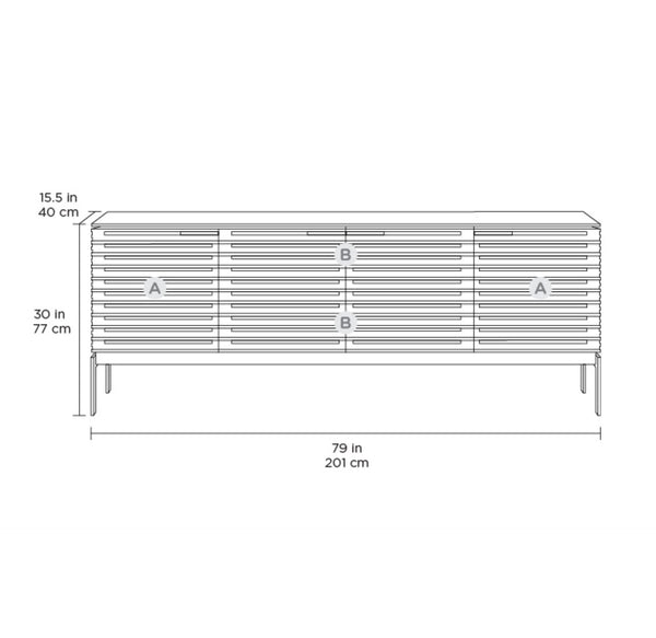 79" Modern TV Stand with Soundbar Shelf, Tempered Glass Top & Cable Management – Fits TVs up to 80"