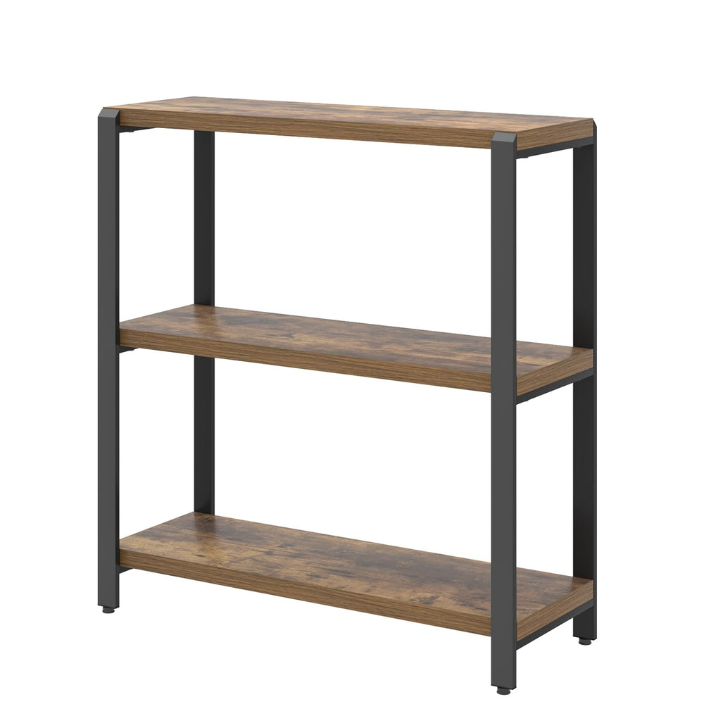 3-Tier Metal & Wood Bookshelf