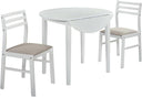 3-Piece Drop Leaf Dining Set with Cushioned Chairs