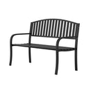 50-Inch Metal Outdoor Bench with Armrests