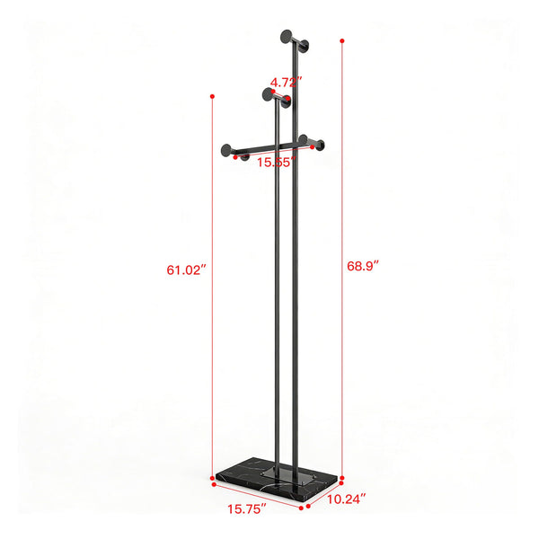 Freestanding Coat Rack with Marble Base