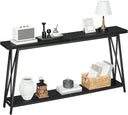 63-Inch Industrial Console Table with X-Shaped Metal Frame