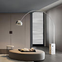 Modern Arc Floor Lamp with Marble Base & Stainless Steel – Adjustable Height Standing Light