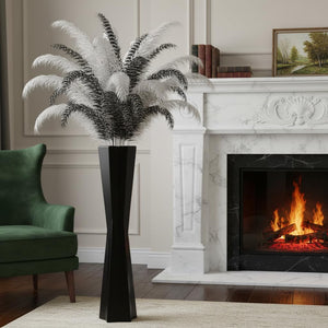 Black Star Floor Vase 27.5" Tall – Resin Tapered Vase for Pampas Grass & Dried Flowers