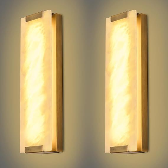 Alabaster Wall Sconce – Natural Marble Dimmable LED Wall Light