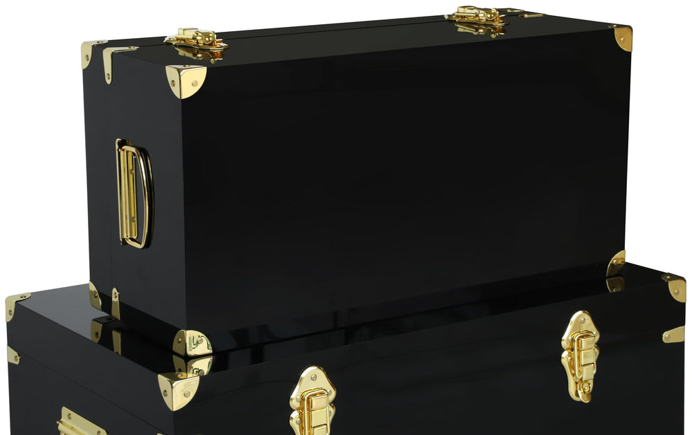 Clear Acrylic Storage Chest Set of 2 with Handles & Hasps
