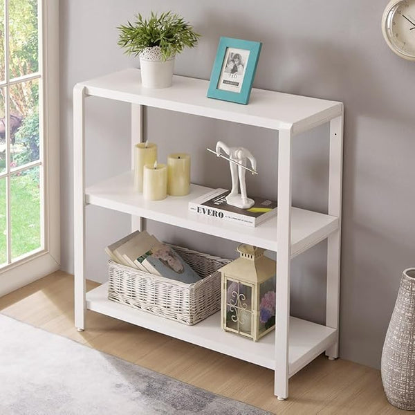 3-Tier Metal & Wood Bookshelf