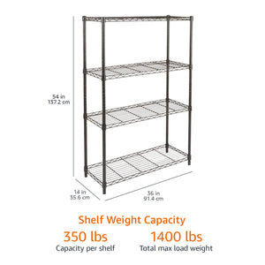 4-Shelf Adjustable Heavy Duty Steel Wire Rack
