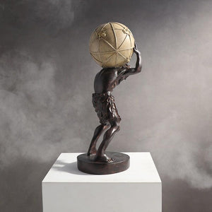 Greek Atlas Holding World Statue – Resin Sculpture Figurine 16.5 Inch