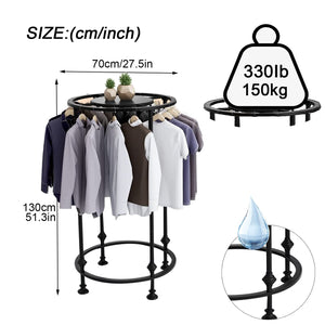 Round Rotating Garment Rack with Topper