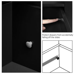 Storage Cabinet with 4 Drawers, 2 Doors & Adjustable Shelves