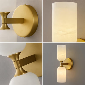 Alabaster Wall Sconce – Natural Marble, 14 Inch