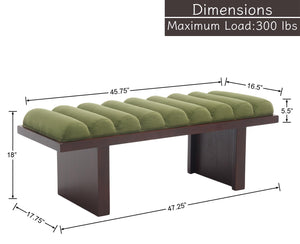 Upholstered Bedroom Bench with Cylindrical Cushion