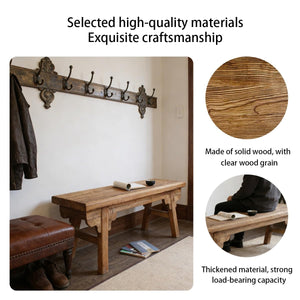 Rustic Narrow Wooden Indoor Bench