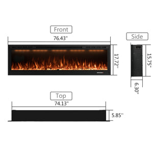 WiFi Electric Fireplace Insert – Wall Mounted & Recessed Linear Heater