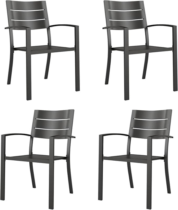 Stackable Metal Outdoor Patio Dining Chairs