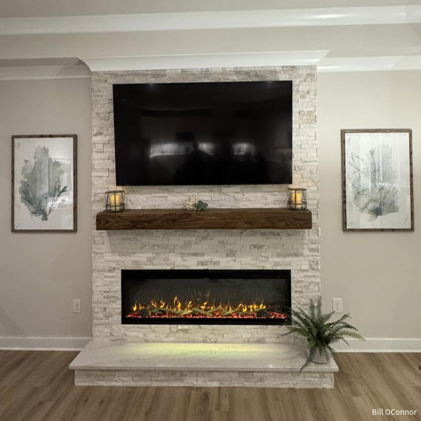 60" Smart Electric Fireplace – Wall Mount & Recessed