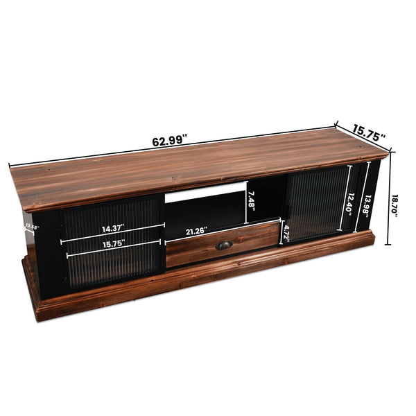Solid Fir Wood Living Room Table Set with TV Stand