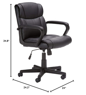 Mid-Back Adjustable Office Chair with Padded Armrests
