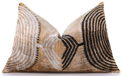 Silk Velvet Lumbar Throw Pillow 16x24 – Tribal Geometric