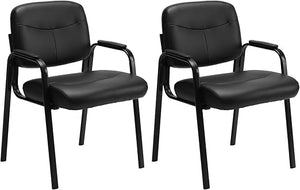 Leather Reception Chair with Padded Arms – No Wheels