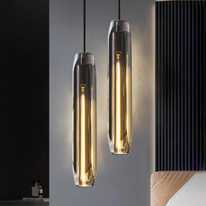 Smoke Gray Crystal Pendant Light for Kitchen Island