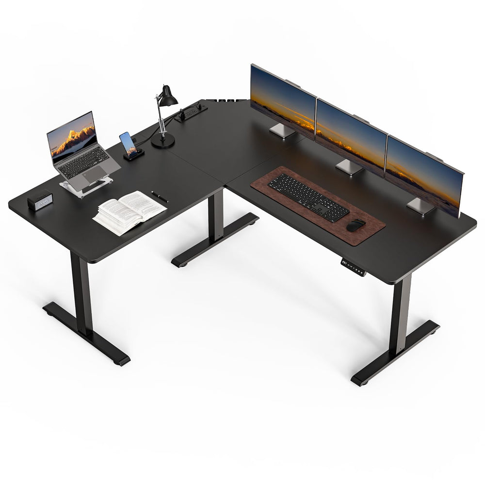 L-Shaped Electric Standing Desk — 63" x 55"