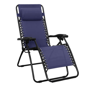 Zero Gravity Reclining Outdoor Lounge Chair with Pillow