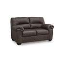 Contemporary Faux Leather Loveseat – Dark Brown