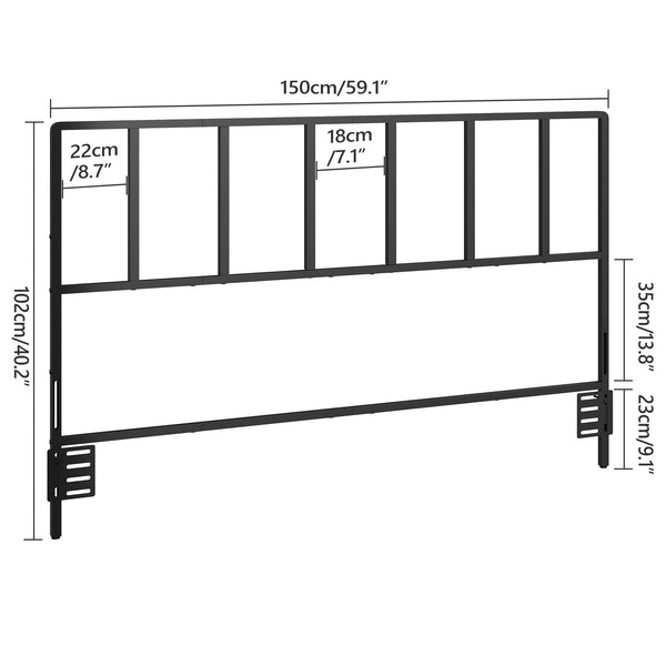 Metal Headboard with Universal Adapters – Twin, Full & Queen
