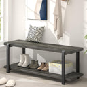 Industrial Entryway Bench with Shoe Storage – 47 Inch
