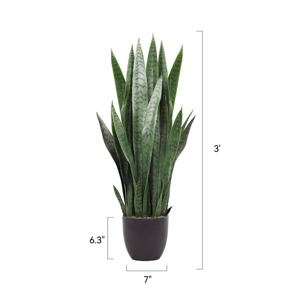 Artificial Snake Plant with Thick PE Leaves – Indoor & Outdoor Faux Sansevieria
