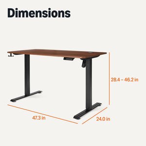 Electric Height-Adjustable Standing Desk 47" x 24"