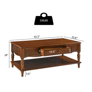 Living Room Coffee Table and End Table Set with Storage Drawers