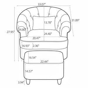 Barrel Swivel Accent Chair with Ottoman