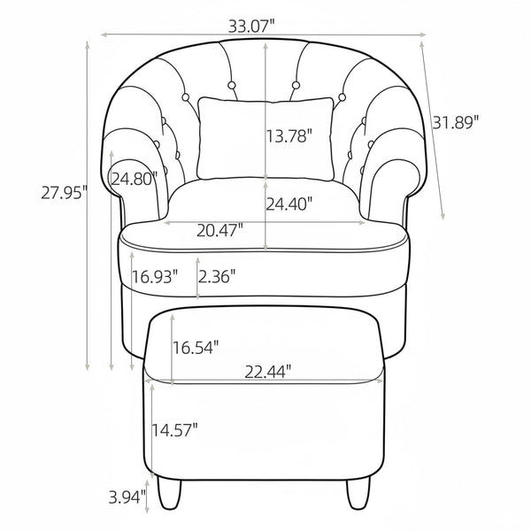 Barrel Swivel Accent Chair with Ottoman