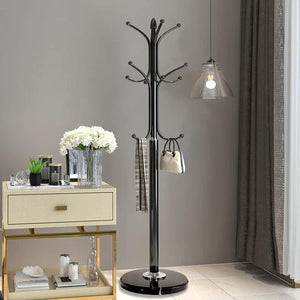 Metal Coat Rack Stand with Marble Base