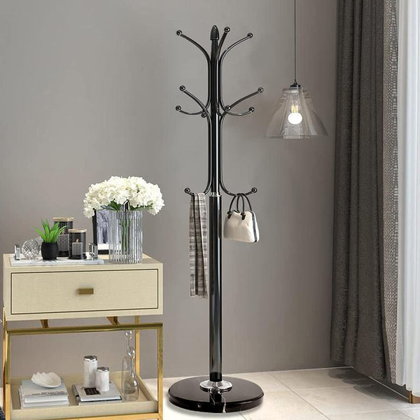 Metal Coat Rack Stand with Marble Base