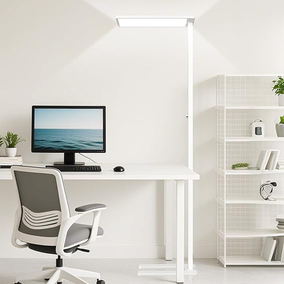 120W LED Floor Lamp with Dual Light Sources & Knob Dimming – Full Spectrum, 4000K, 10000LM