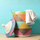 Large Wicker Storage Basket with Lid